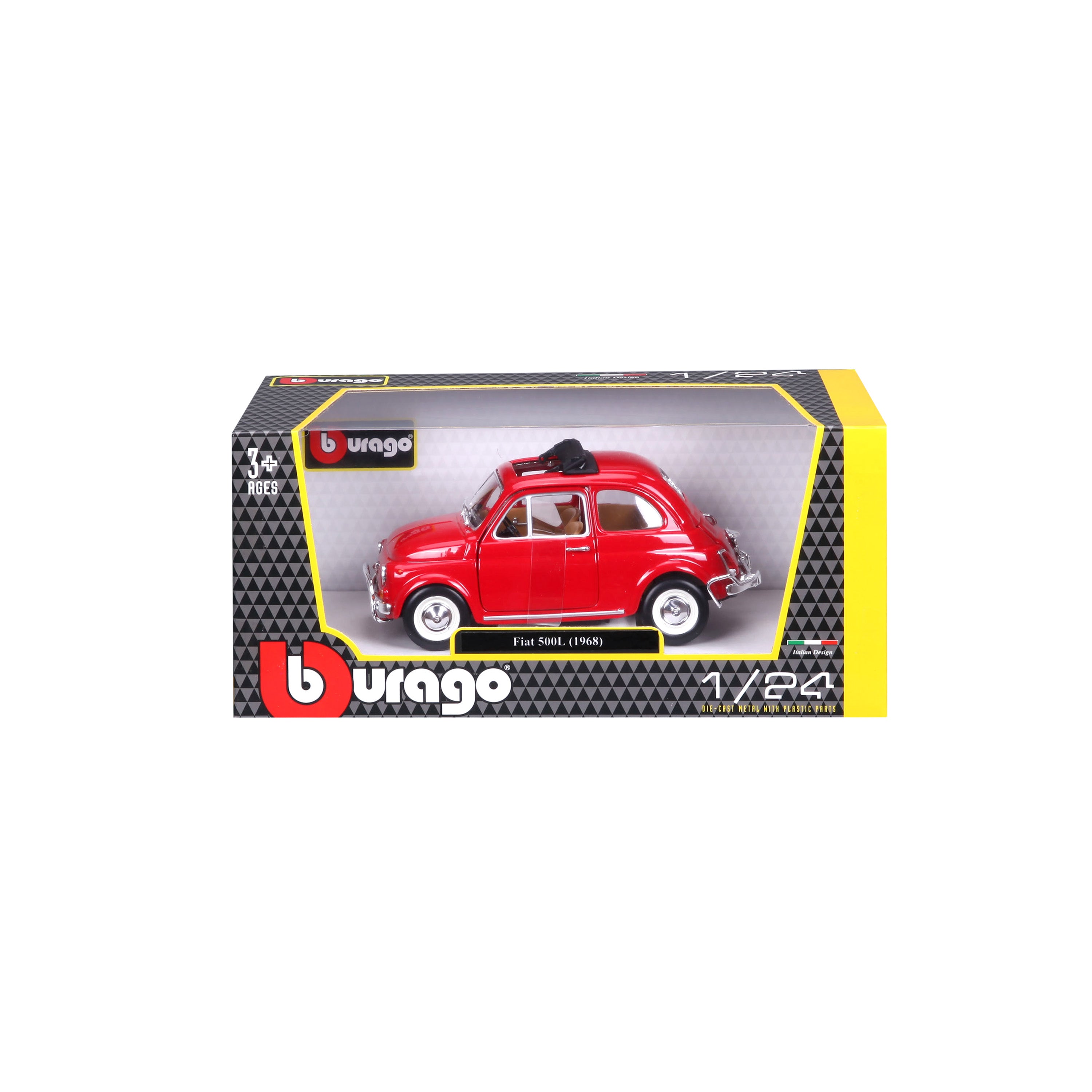 bburago-street-cars-fiat-500l-1968-1-24-modellauto-rot-oldtimer image 2