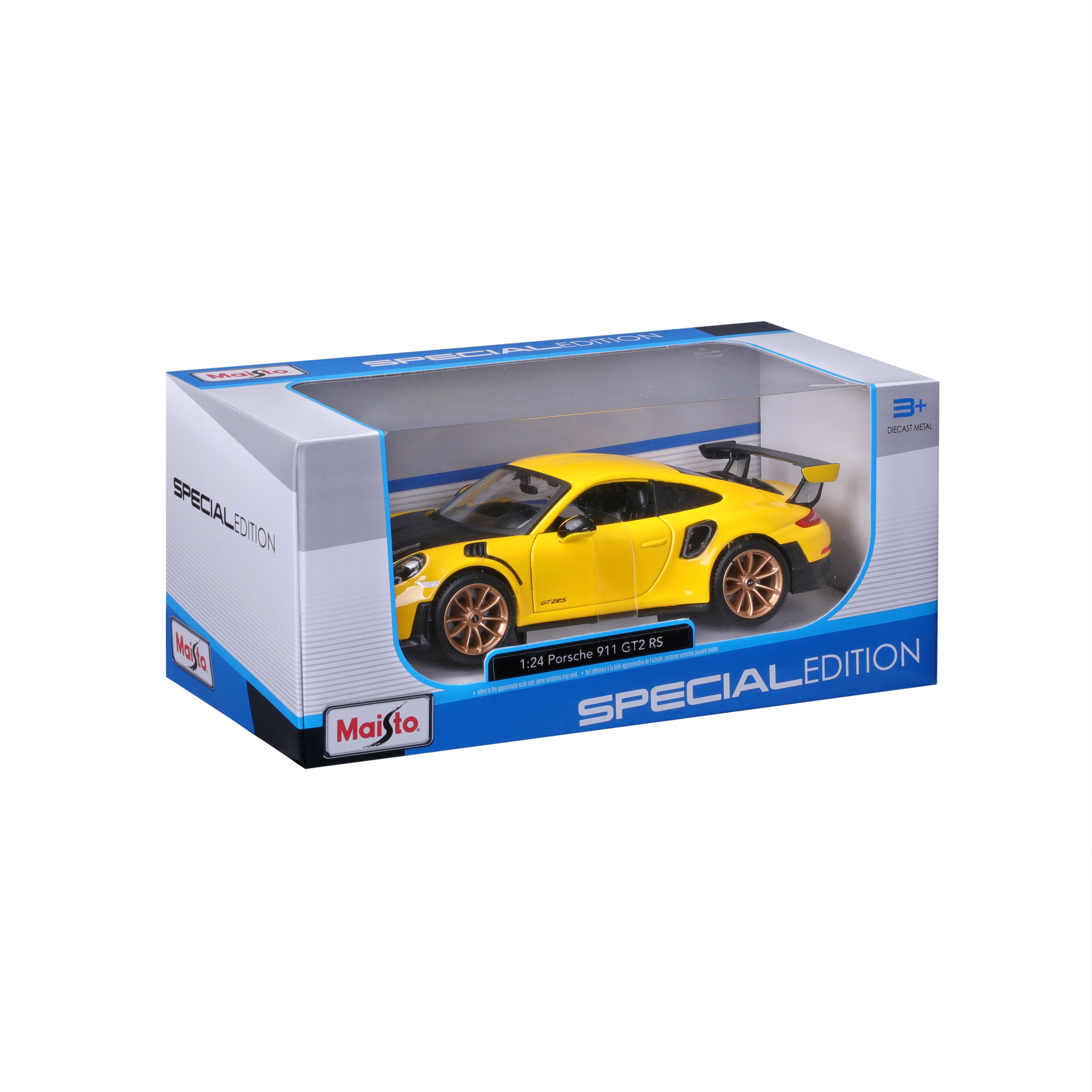 bburago-street-cars-porsche-911-gt2-rs-modellauto-1-24-gelb image 2