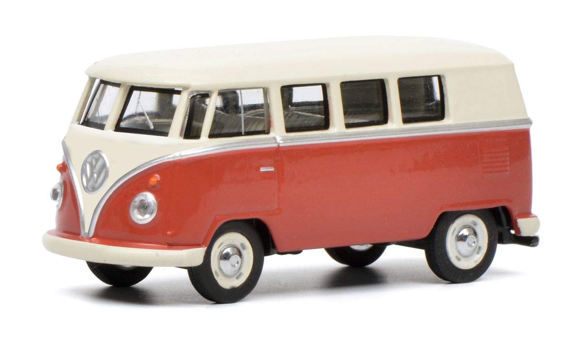 schuco-edition-vw-t1-bus-modellauto-1-64-rot-beige image 1