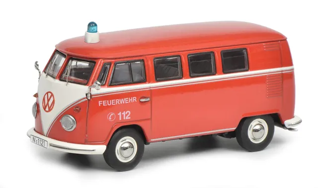 schuco-edition-vw-t1-bus-feuerwehr-modellauto-1-43-wei-rot image 1