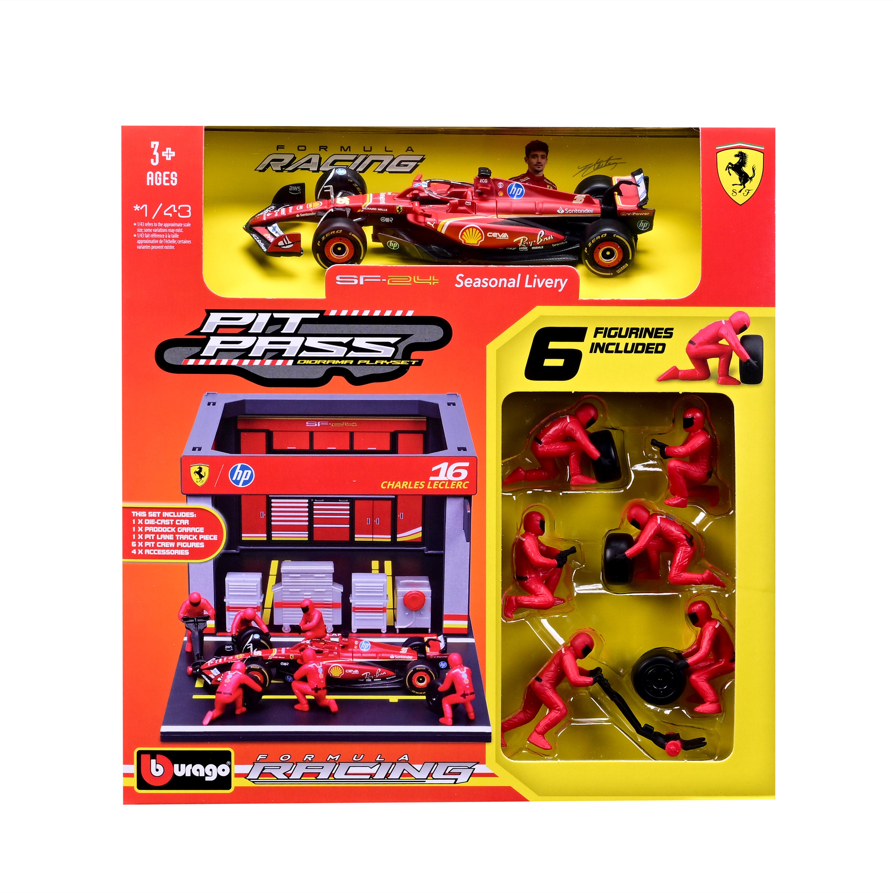 bburago-formula-1-ferrari-sf-24-pit-stop-set-1-43-leclerc image 7