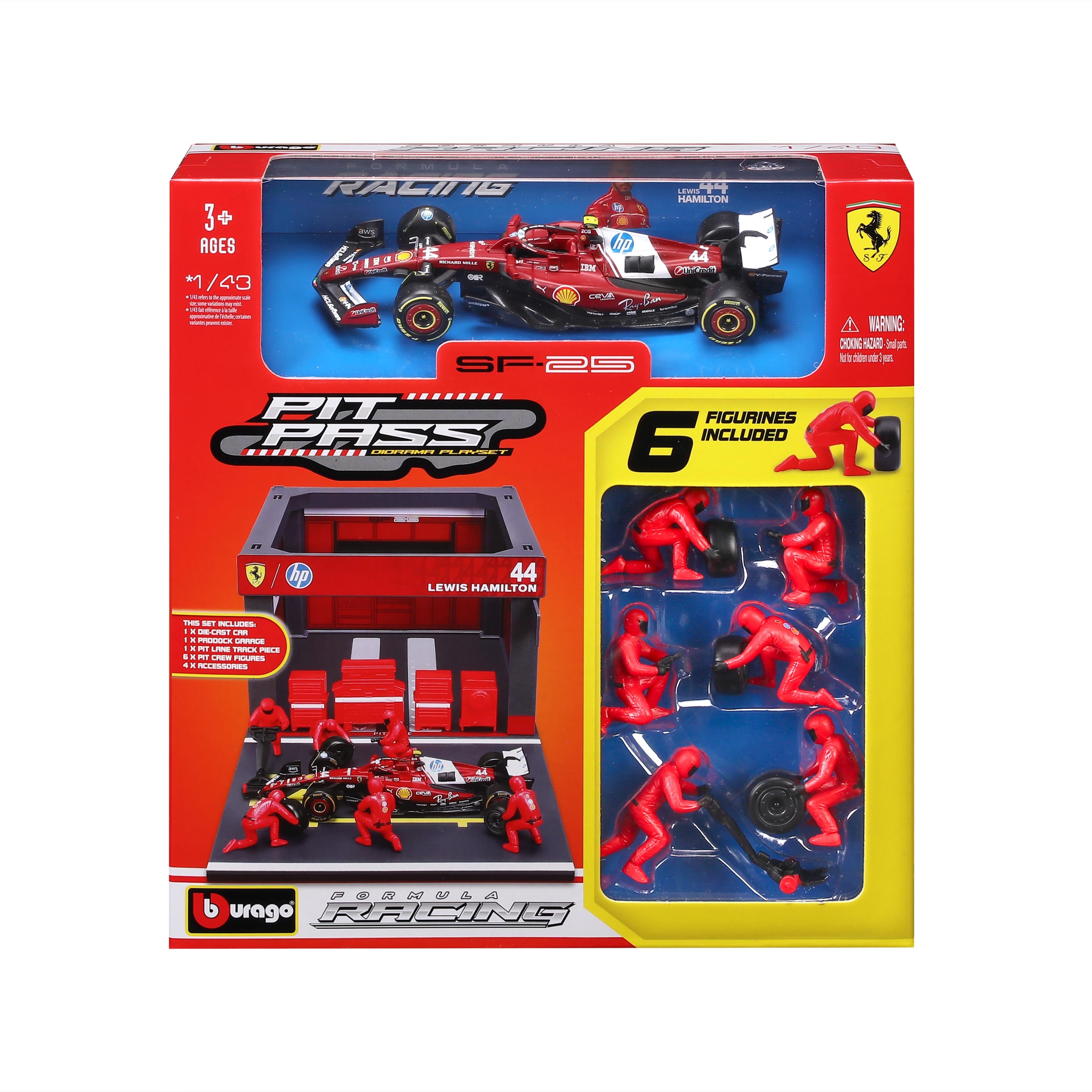 bburago-f1-pit-stop-ferrari-sf-25-44-diorama-1-43 image 5