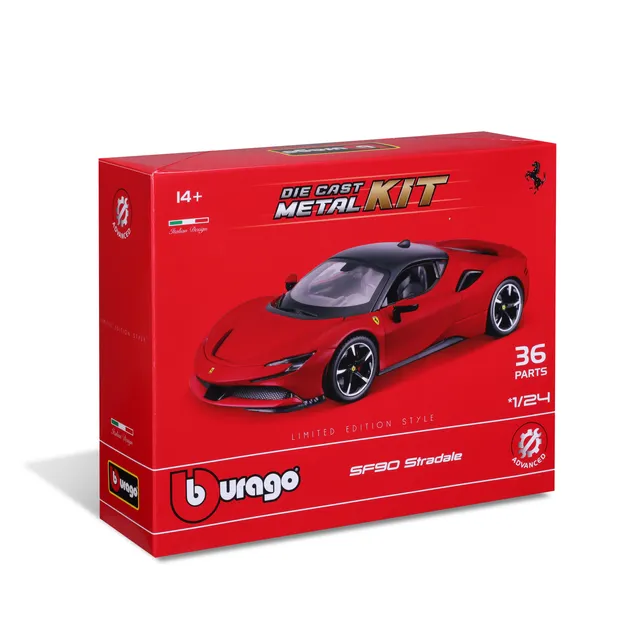 bburago-model-kit-ferrari-sf90-stradale-bausatz-1-24-rot image 1