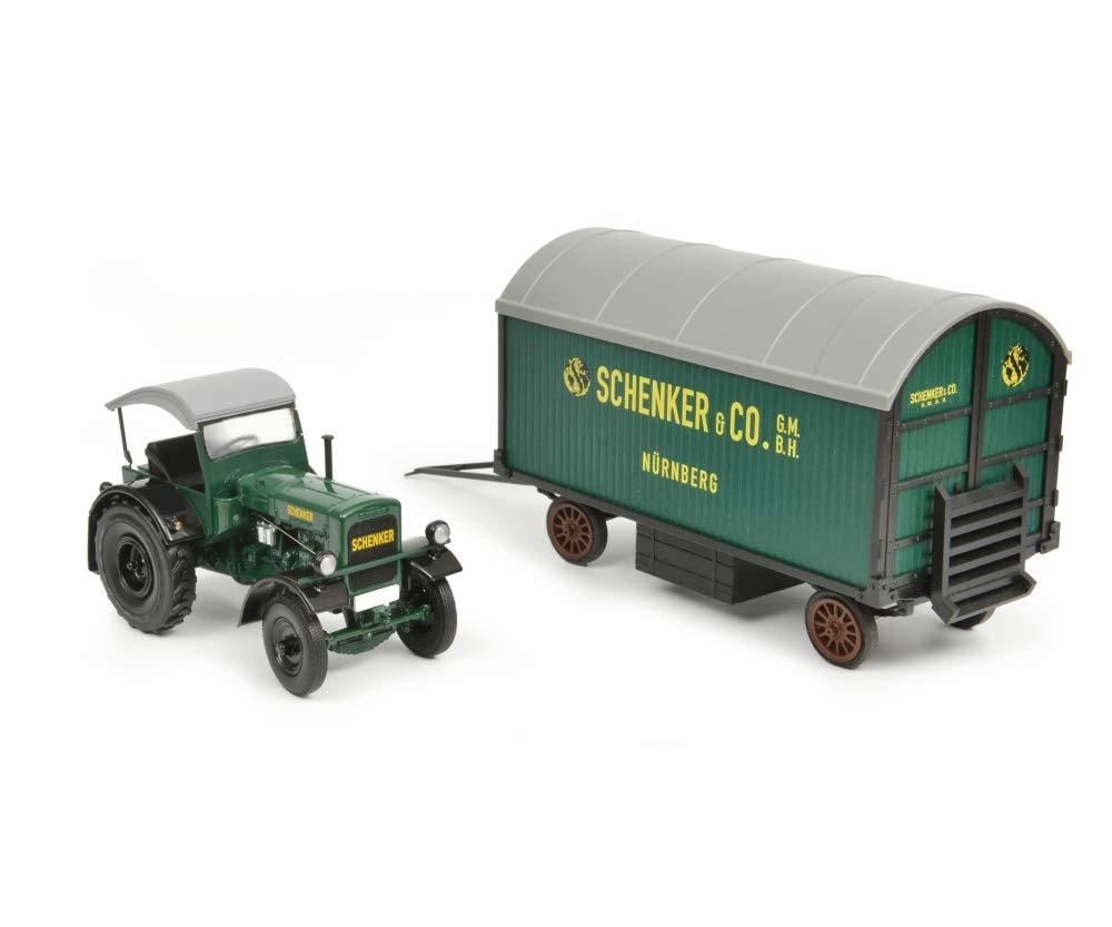 schuco-edition-deutz-f3-schenker-traktor-mit-anh-nger-1-32-gr-n image 6