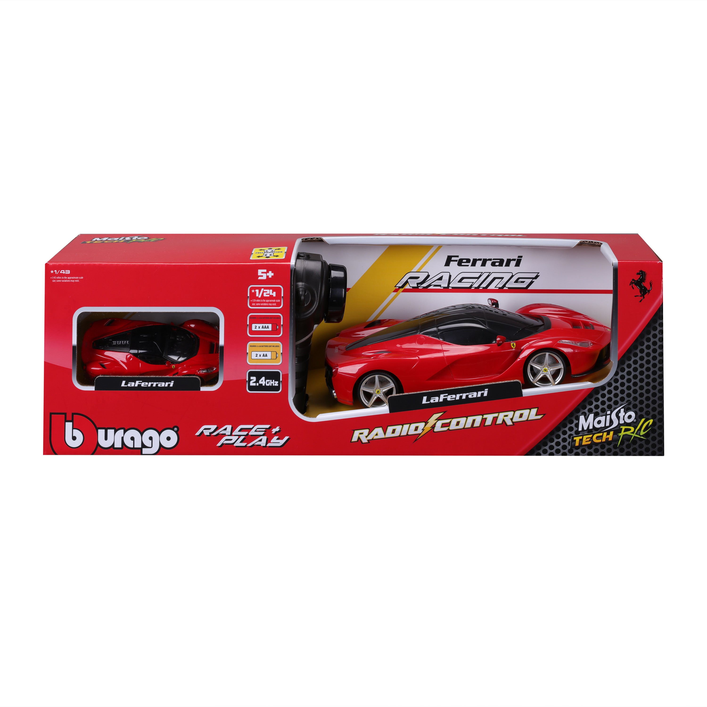 bburago-street-cars-laferrari-rc-set-1-24-1-43-rot image 1
