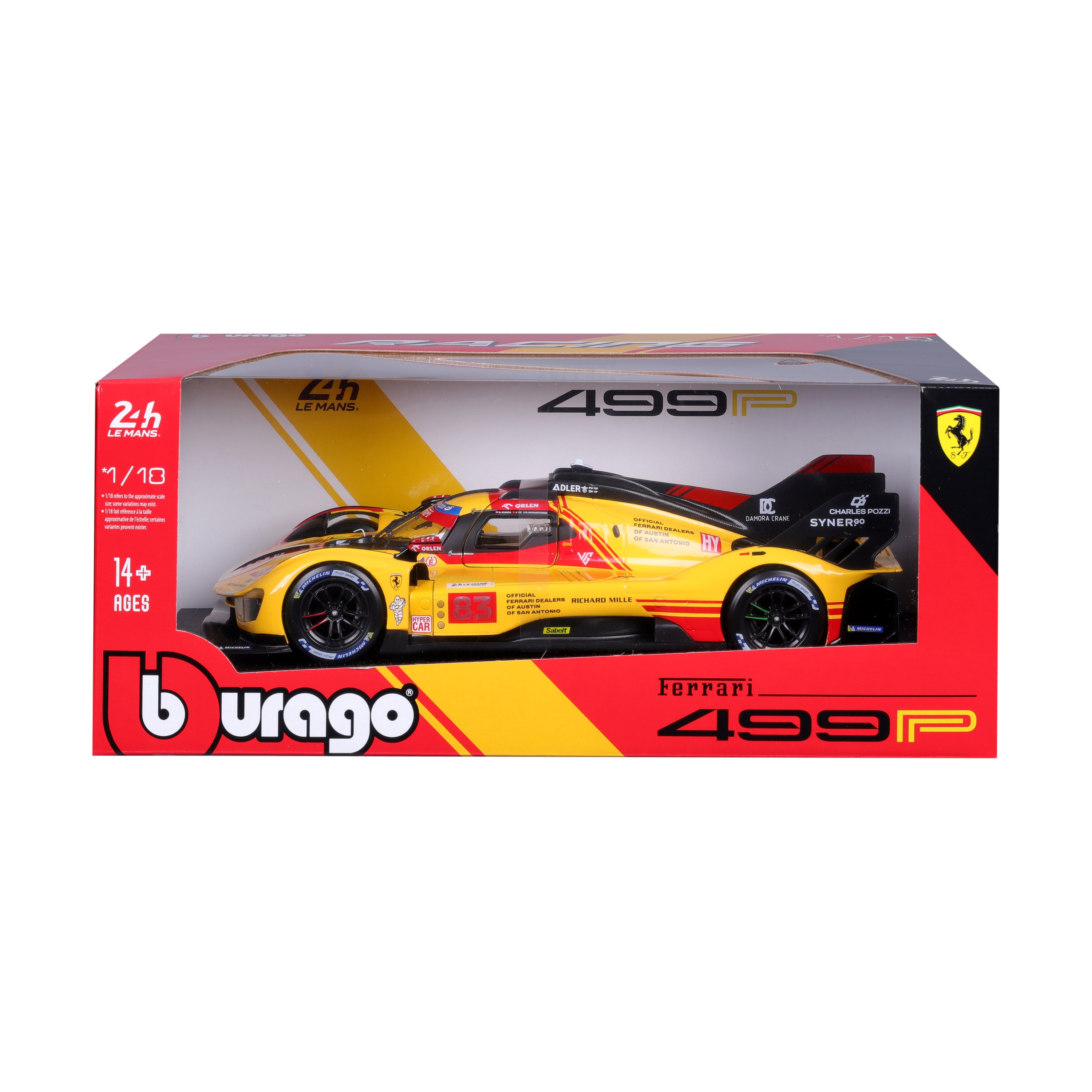 bburago-racing-ferrari-499p-83-modellauto-1-18-le-mans-2024 image 2