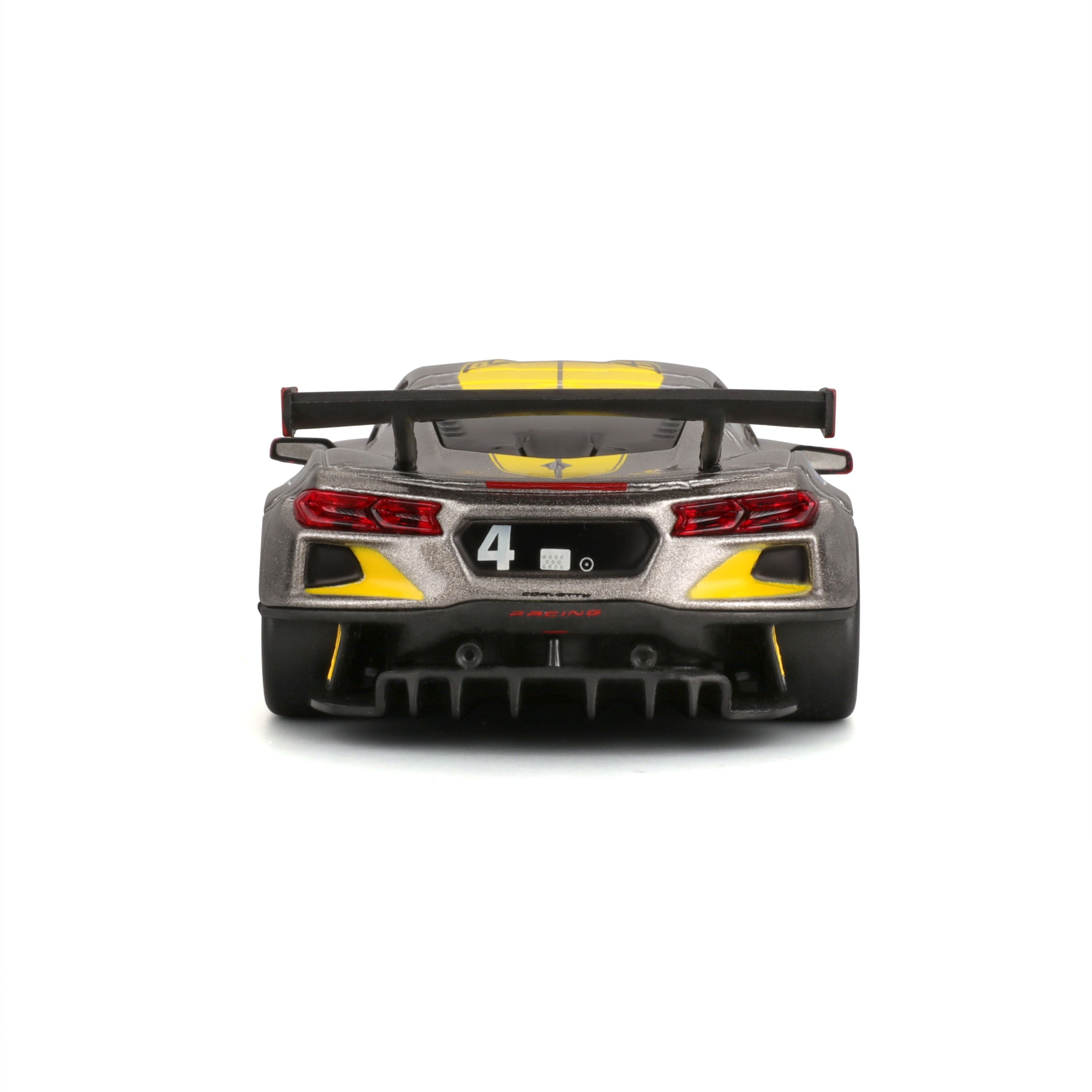 bburago-racing-corvette-c8-r-2020-modellauto-1-43-grau-mit-vitrine image 4