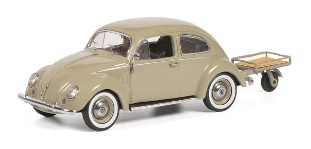schuco-vw-brezelk-fer-mit-auto-porter-1-43-beige-limitiert image 1