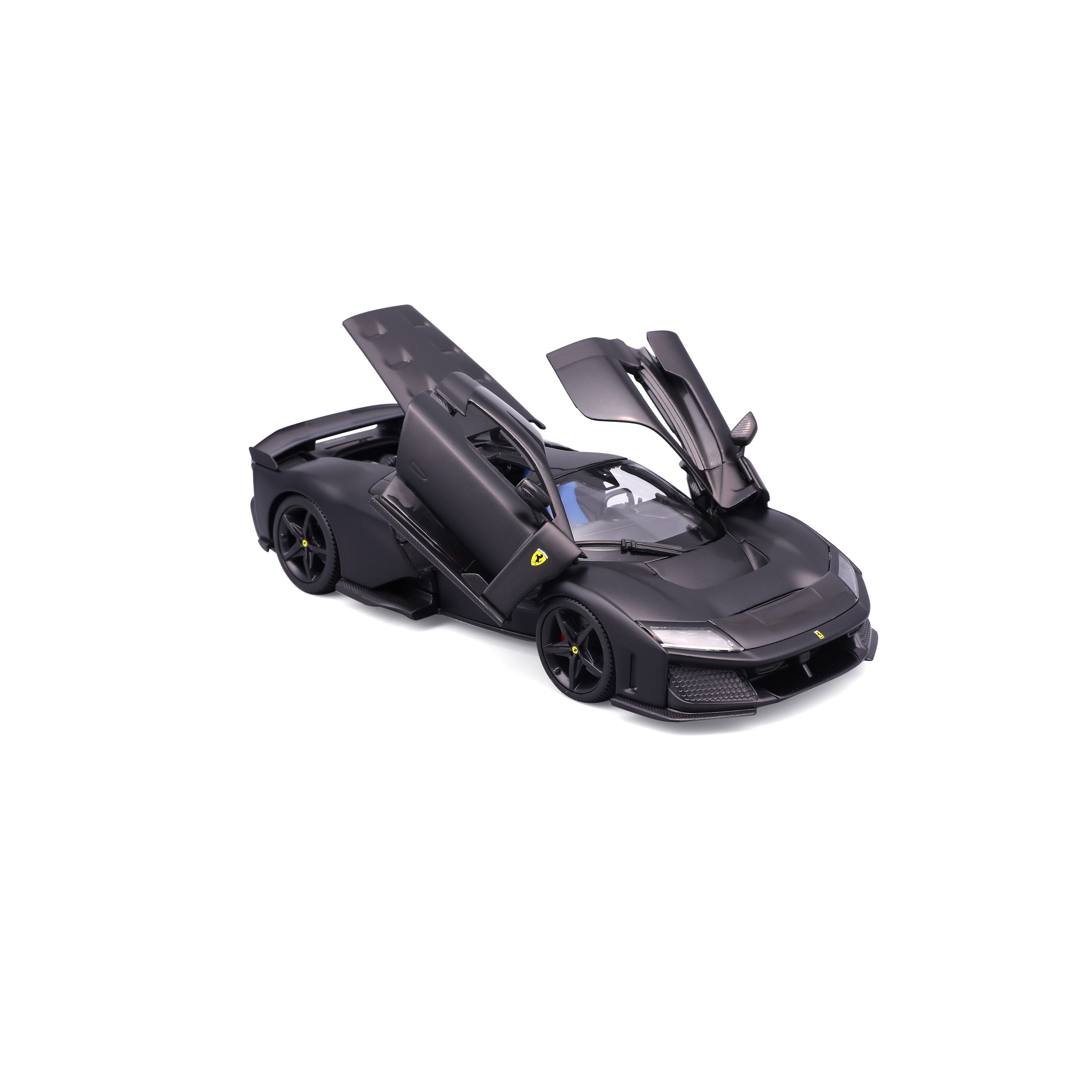 bburago-street-cars-ferrari-f80-modellauto-1-24-schwarz-matt-mit-vitrine image 7